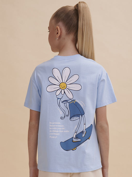 PELICAN, футболка для девочек, Голубой