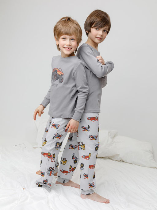 К 1541/холодный серый,машины пижама дет