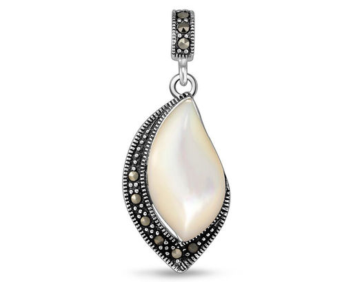 Подвеска, марказит , перламутр, SL-AGA985
