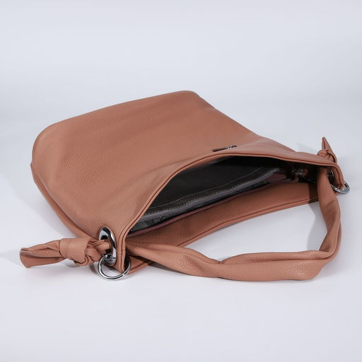 Сумка - мешок женская на молнии, 33×33 см, розовая