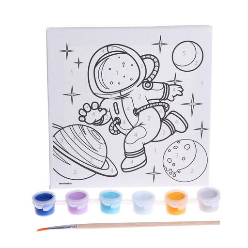 Картина по номерам для детей Полёт в космос, 15?15 см