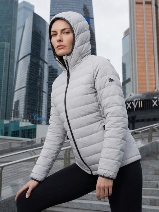 Куртка женская гибридная стёганая с капюшоном с графеновой подкладкой синего цвета 9622_1S - Valianly фото 60