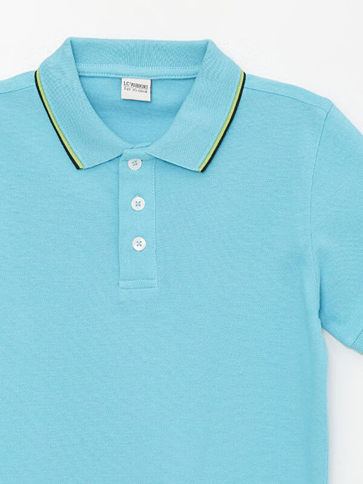 Polo Yaka Basic K?sa Kollu Erkek ?ocuk Ti??rt - Waikiki фото 3