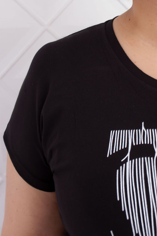 Арт. 3671 Футболка женская 46-56 (6 шт) Цвет:черный - Калинка фото 4