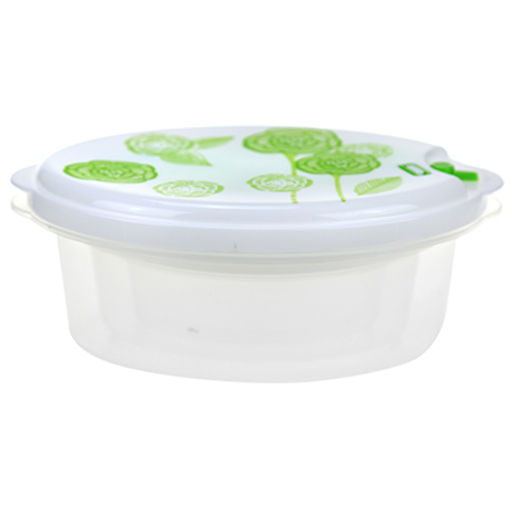 Контейнер пластмассовый Розы набор 3 шт: 0,3л - 13х9,7х5см, 0,7л - 16,5х12,2х6,3см, 1,3л - 20,2х15,2х7,7см, с пароотводом, для хранения в холодильнике, цвета микс (Китай) - Домашняя мода фото 2