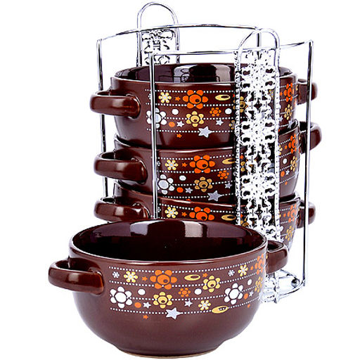 23126 Набор супниц 4 пр на мет подс 520 мл LR(х6)