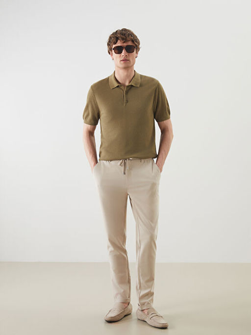 Polo Yaka K?sa Kollu Erkek Triko Kazak