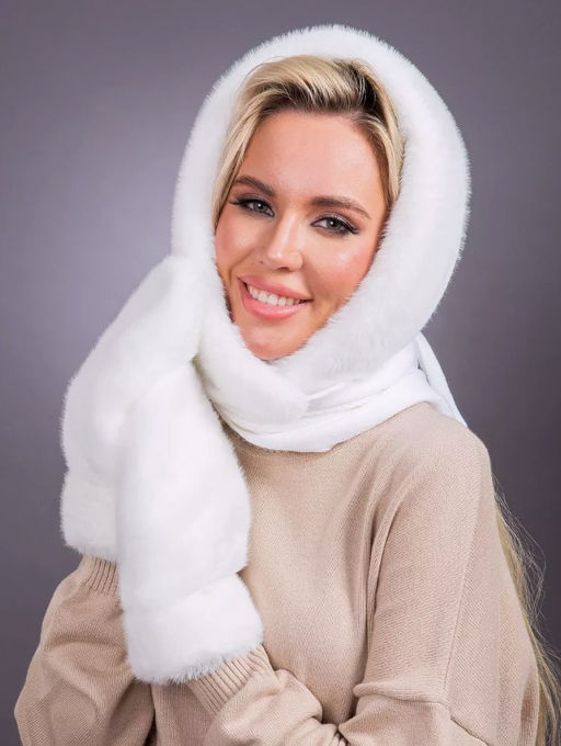 Платок трикотаж экомех белый