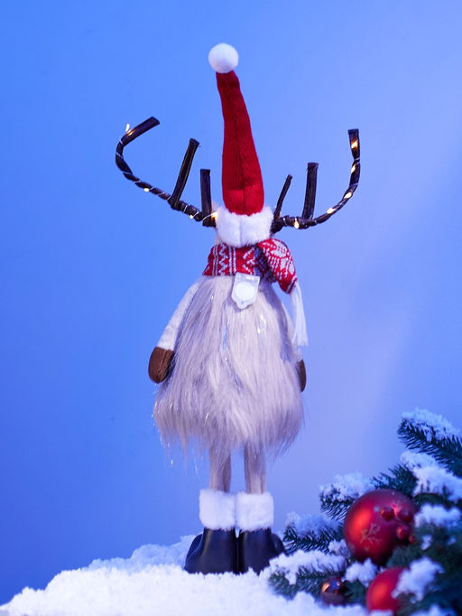 Фигура текстиль «Новогодний лосик» 58 см, 10 LED, от батареек CR2032×1, свечение тёплое белое