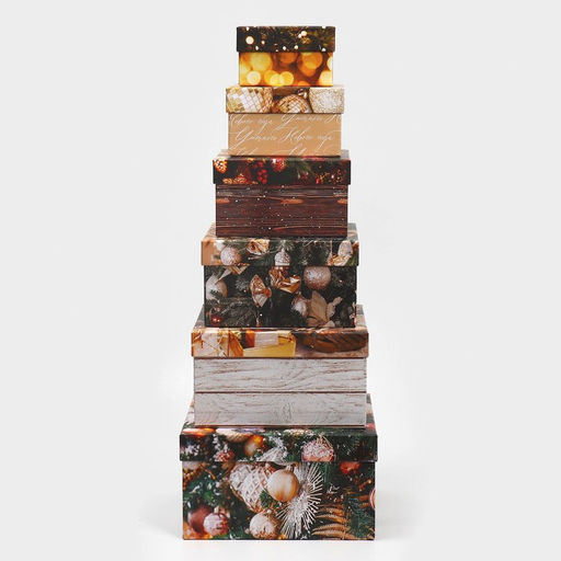 Набор подарочных коробок 6 в 1 «С Новым годом», 10×10×6 - 20×20×11 см