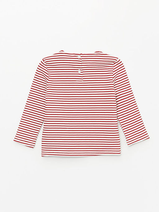 Bebe Yaka Uzun Kollu ?izgilii K?z Bebek Ti??rt - Waikiki фото 2