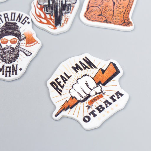 Декор для творчества дерево «Брутальность» набор 6 шт.