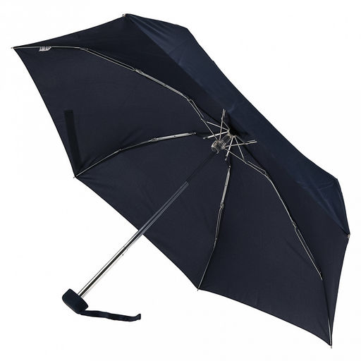Зонт-мини механический Моно ткань эпонж (полиэстер), 6 лучей, д/купола 88см h50см, 5 сложений, 17см в сложенном виде, механизм против ветра, ручка с покрытием soft-touch, цвет темно-синий, 184гр (Китай) - Домашняя Мода фото 3