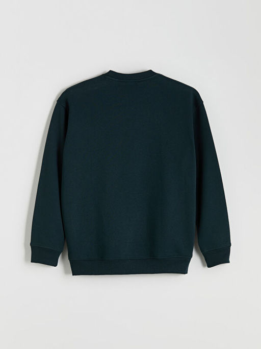 Bisiklet Yaka Uzun Kollu Erkek Kal?n Sweatshirt