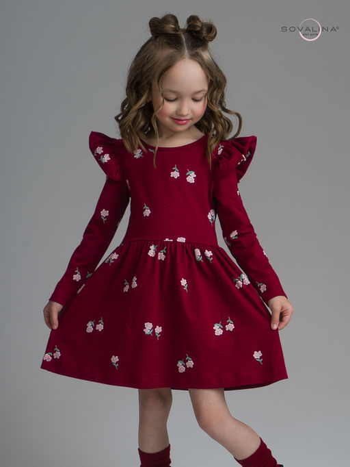 Платье Фея лютики бордо - Sovalina фото 11