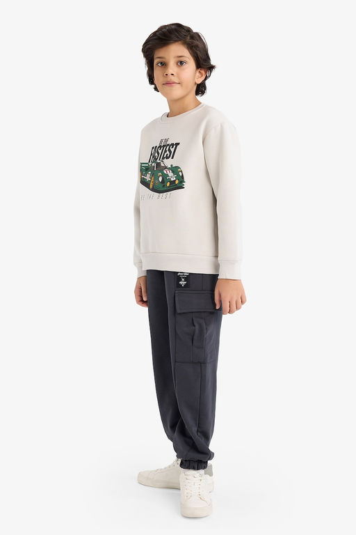Bisiklet Yaka Bask_l_ __i Yumu_ak T_yl_ Sweatshirt Erkek _ocuk - Defacto фото 2