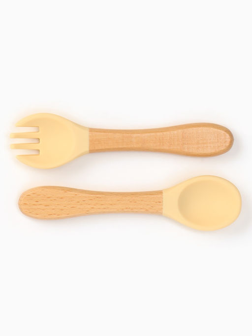 Тарелка детская секционная с ложкой и вилкой, 3 секции, розовый, Mum&Baby