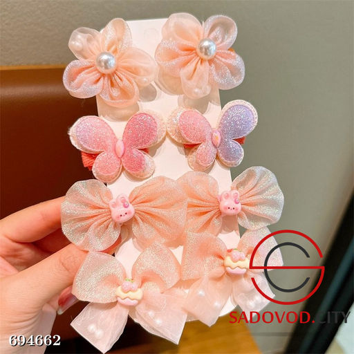 Набор детских заколок с бантом для волос