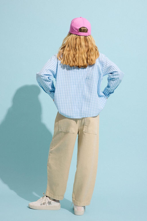 %100 Pamuk Baggy Fit Pantolon K_z _ocuk - Defacto фото 2