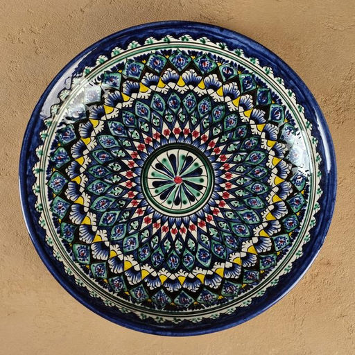 Ляган узбекский Риштанская Керамика «Узор», d=25 см, синий