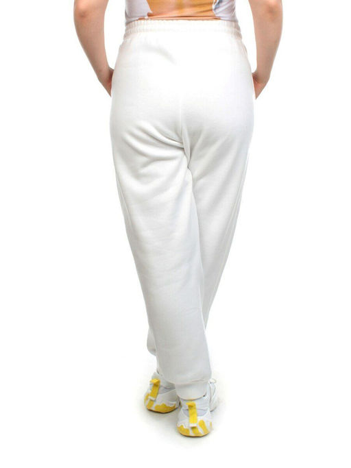 M021 WHITE Брюки спортивные женские на флисе (100% хлопок) 7986
