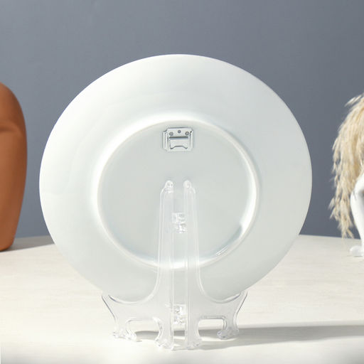 Тарелка декоративная Лавандовое поле, вид 2, с рисунком на холсте, D = 19,5 см - Simaland фото 2