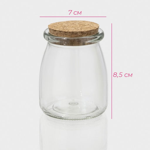 Цена за 12 шт. Банка для сыпучих Доляна Парфе, 200 мл, 78.5 см, с пробковой крышкой, стекло, прозрачная  фото 2