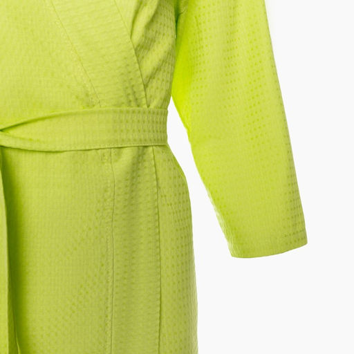 Халат вафельный женский Экономь и Я рукав 3/4, размер 54-56, салатовый, 100% хлопок, 200 г/м²