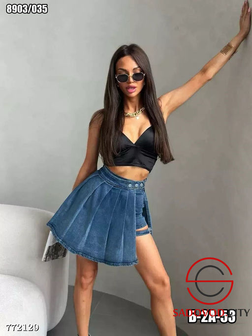 Женская джинсовая юбка-шорты - Bruno фото 3