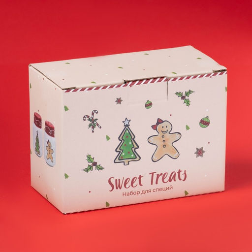 Набор для специй новогодний Доляна Sweet Treats, солонка 130 мл, перечница 130 мл, керамика, белый  фото 4