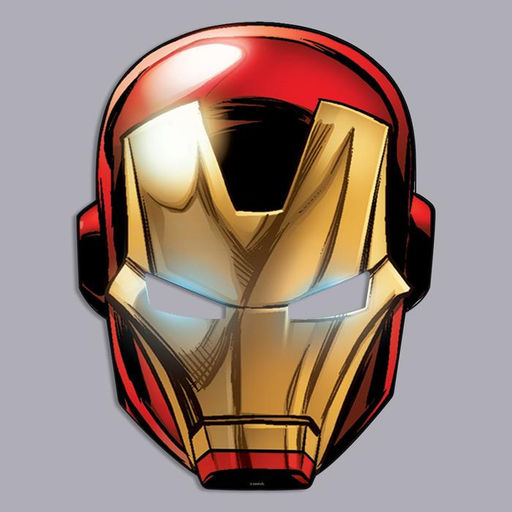 Цена за 5 шт. Маска карнавальная "Железный человек", 18 х 23,5 см, Мстители