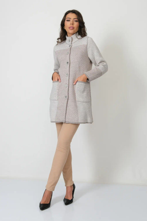 ЗЛАТА Кардиган С 2066/кофейный микс