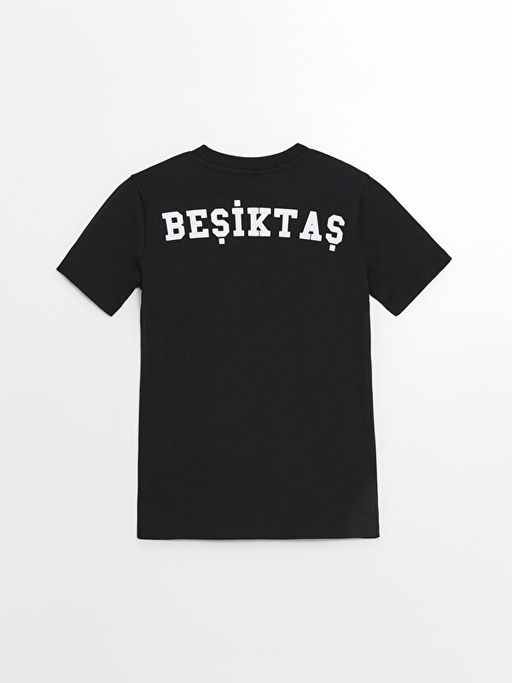 Bisiklet Yaka Be?ikta? Bask?l? K?sa Kollu Erkek ?ocuk Ti??rt - Waikiki фото 2