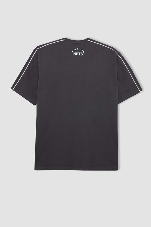 DeFactoFit Футболка Oversize с круглым вырезом и короткими рукавами NBA Brooklyn Nets  фото 9