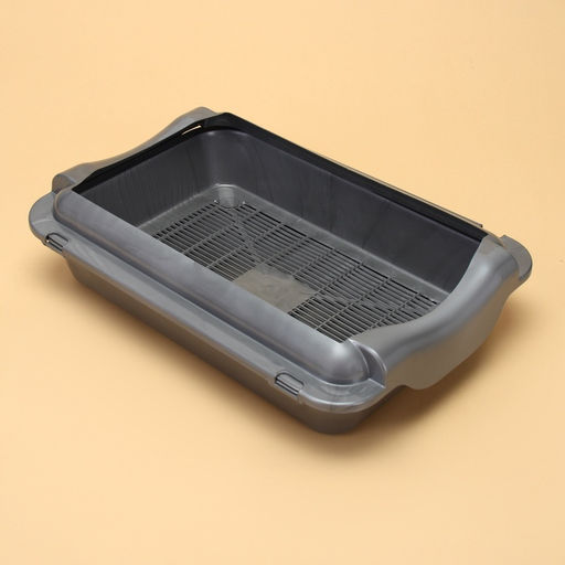 Туалет средний с бортом 36 х 26 х 9 см, лоток+борт серебро