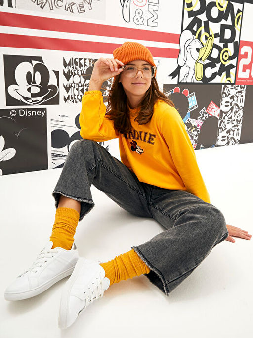 Kap??onlu Minnie Mouse Bask?l? Uzun Kollu K?z ?ocuk Sweatshirt - Waikiki фото 2