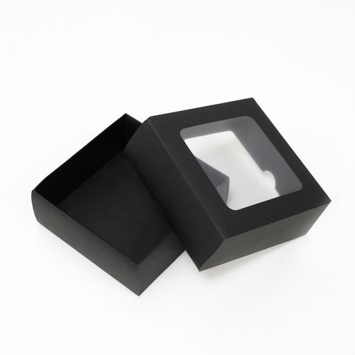 Цена за 10 шт. Коробка складная, крышка-дно, с окном, черная, 13 х 13 х 5 см - UPAK LAND фото 3