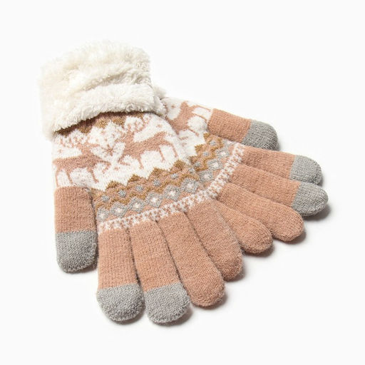 Перчатки женские на иск.меху MINAKU 22 см бежевый  фото 2