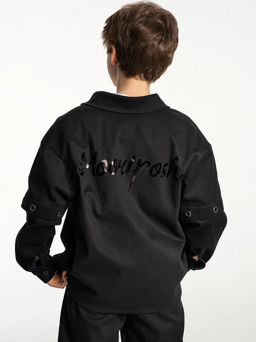 Черная рубашка для мальчика, модель 1703 - Mooriposh фото 4