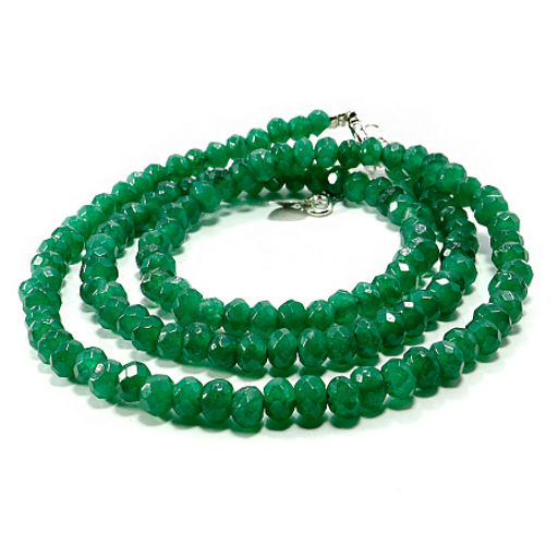 Бусы из граненного камня Изумрудный хризопраз 6мм 45см