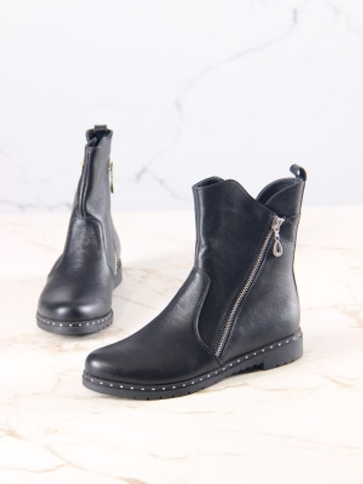 Ботинки 222.madonna10bl. черный/Байка