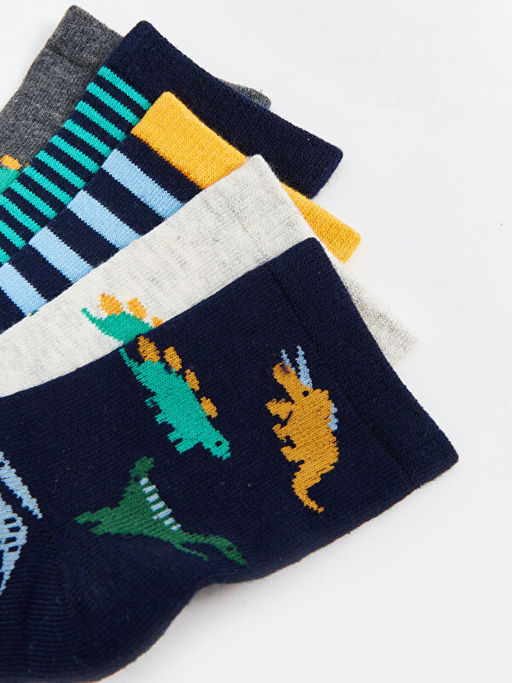 Desenli Erkek ?ocuk Soket ?orap 5li