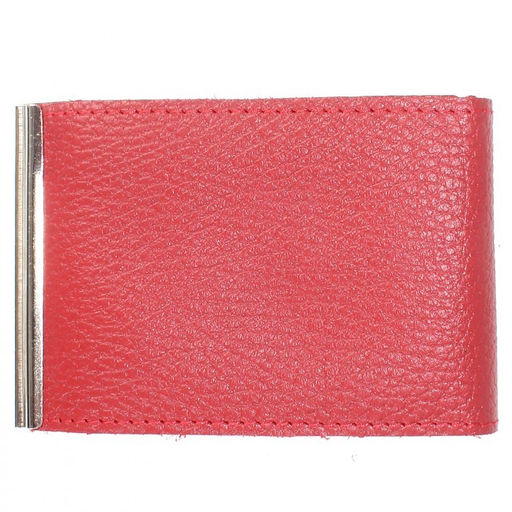 Зажим для купюр Croco-зк-300 (карм на мелочи, 2 кнопки) натуральная кожа красный флотер (113) 206854 фото 2