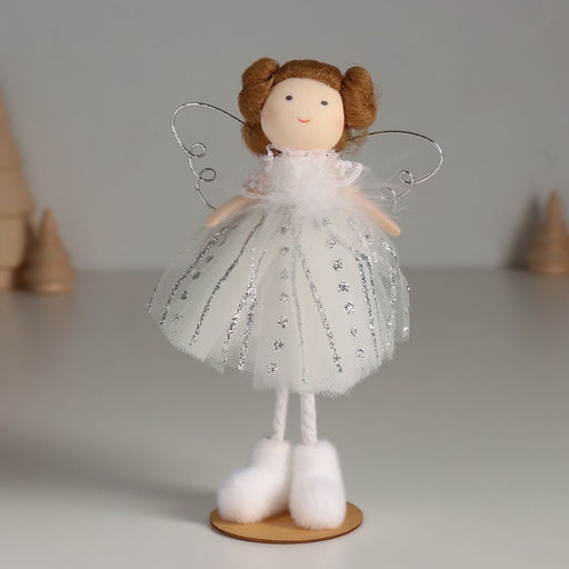 Кукла интерьерная Ангелочек в белом платье и в белых валеночках 5х7,8х15,5 см