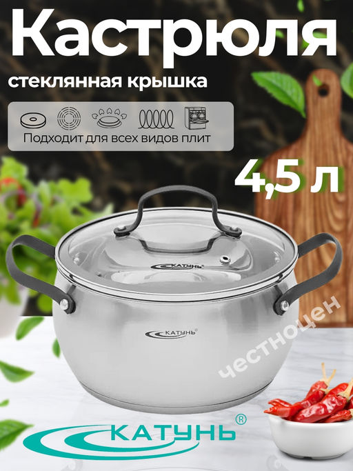 Кастрюля 4,5л "Агата" КТ19-D-22