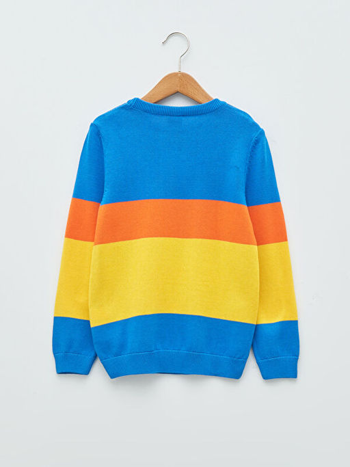 Bisiklet Yaka Desenli Uzun Kollu Erkek ?ocuk ?nce Triko Kazak - Waikiki фото 2