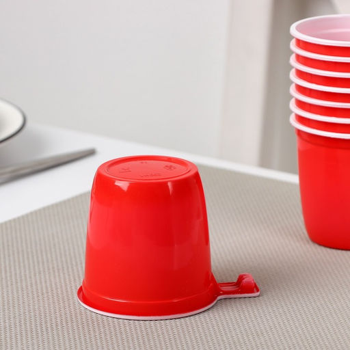 Цена за 50 шт. Чашка кофейная одноразовая, 200 мл, цвет красно-белый - Simaland фото 3