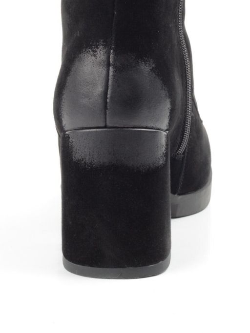 04-R135-1 BLACK Ботинки зимние женские (натуральная замша, натуральный мех) - Фабричный китай фото 13