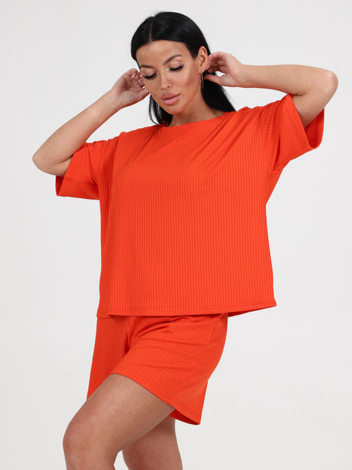 012 ЖЕНСКАЯ ПИЖАМА (шорты) (Оранжевый) - А-дина фото 4