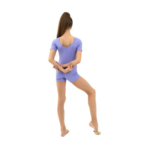 Купальник гимнастический Grace Dance, с шортами, с коротким рукавом, р. 40, цвет сирень  фото 7